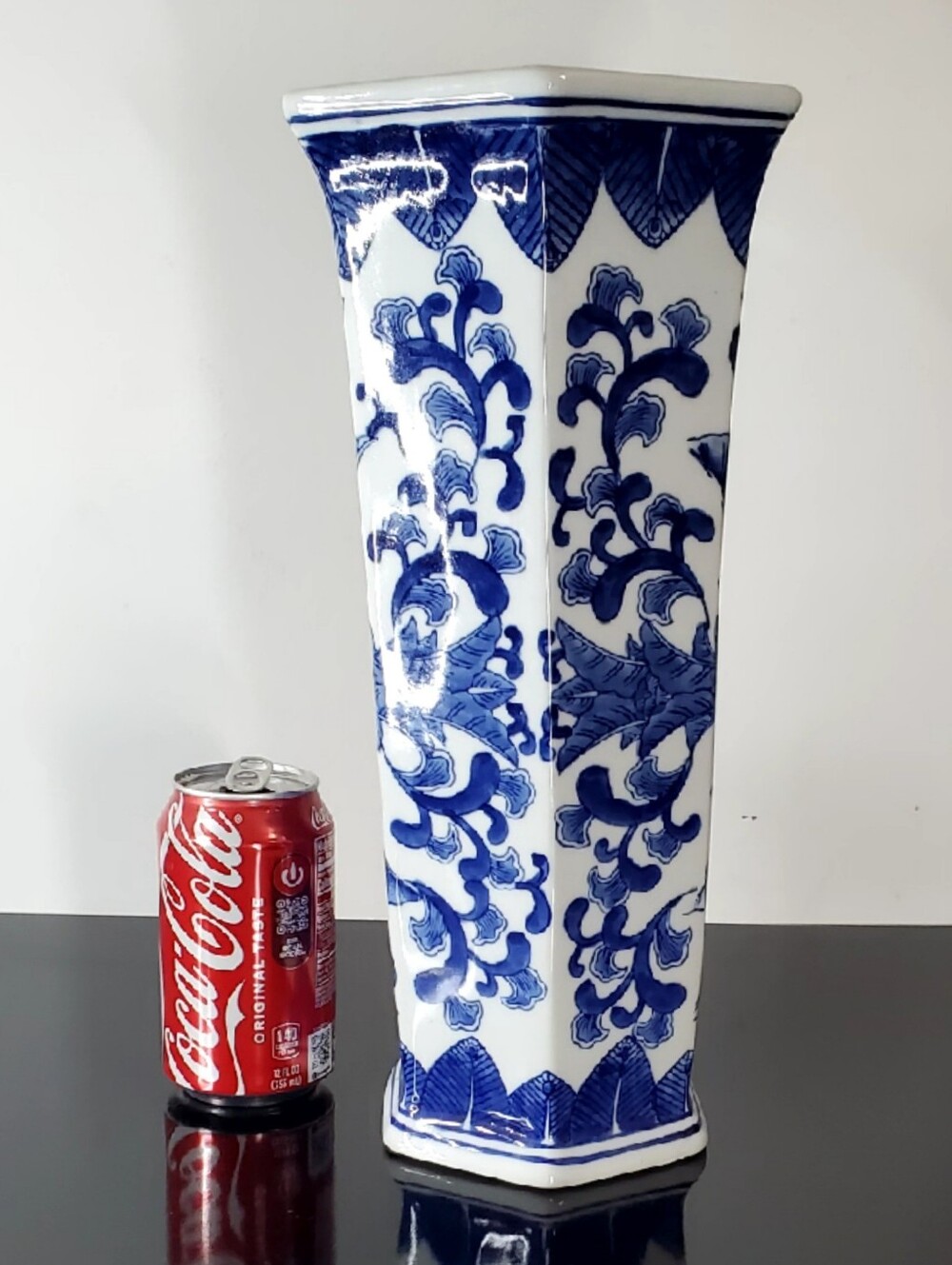 13 3/4" Delft Style Transfer+Painted Blue Wht Chinoiserie Chinese Export Ware - Picture 9 of 13